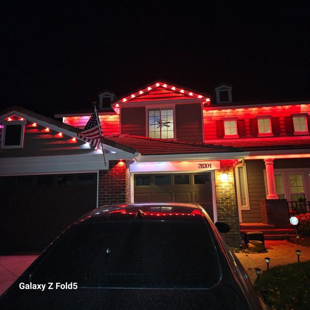 Holiday Light Installation by Construction Hub in Los Angeles