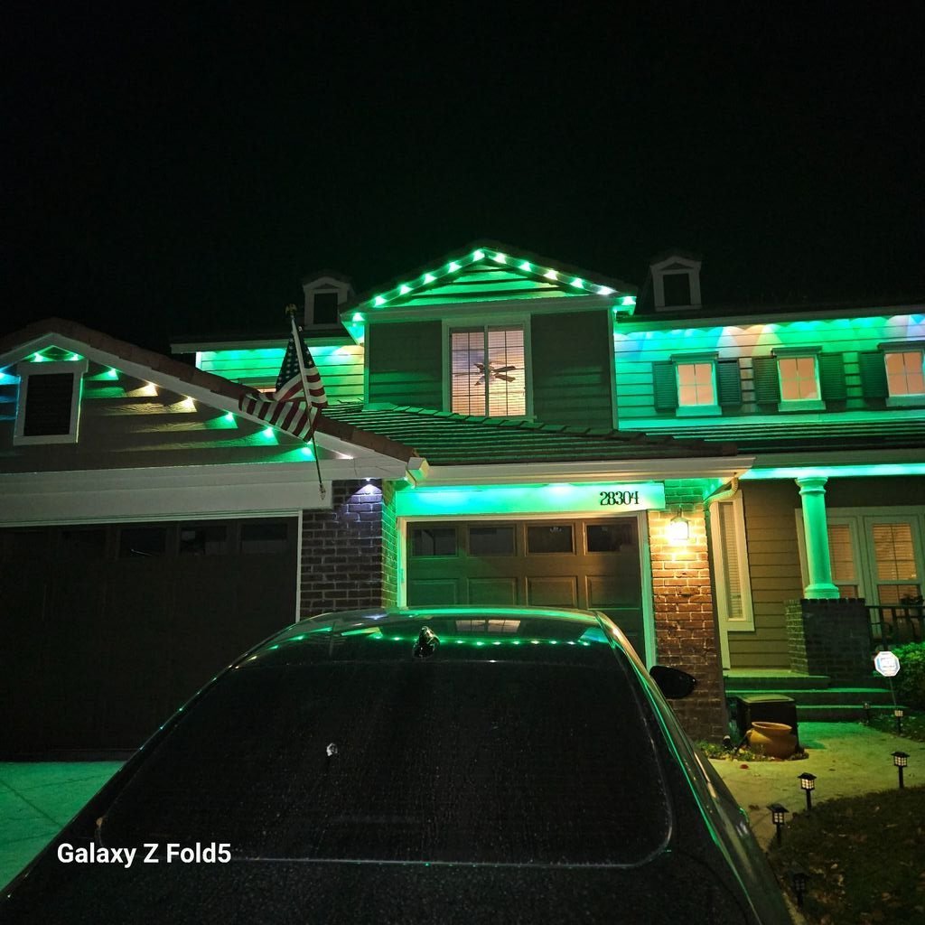Holiday Light Installation by Construction Hub in Los Angeles